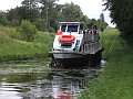 Schiffstransport mit Gleitkarren auf dem Elblaski-Kanal / Polen