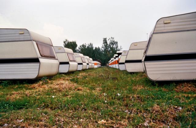 Wohnwagen waren als Unterk&uuml;nfte zu mieten.