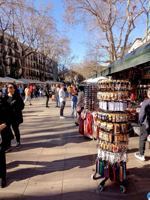 Spaziergang auf den Ramblas von Barcelona