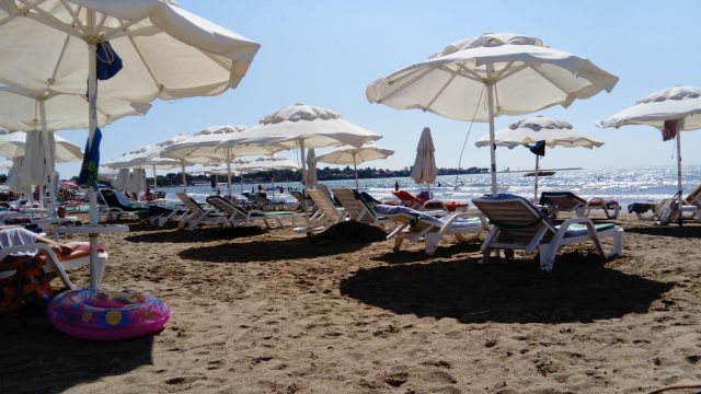 am Hotel-Strand in Side/Manavgat