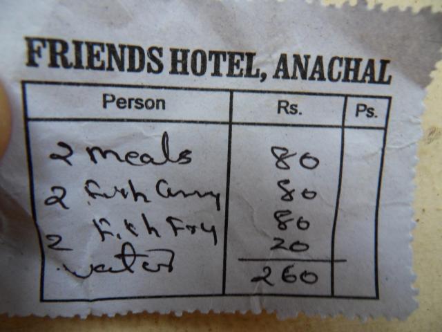 2 Mittagessen in Anachal, ca. 3 EUR