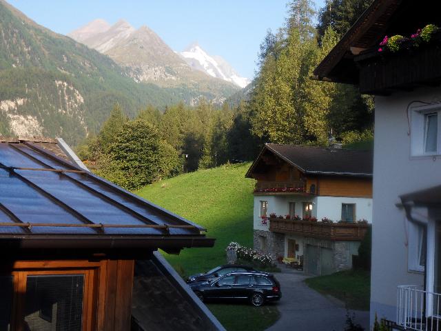 Blick aus unserem Zimmer auf den Großglockner am nächsten Morgen