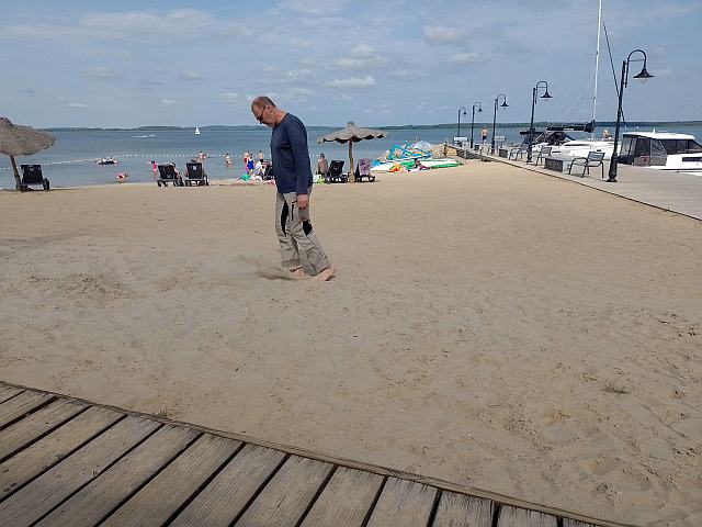 Badepause am Strand von Nowe Guty