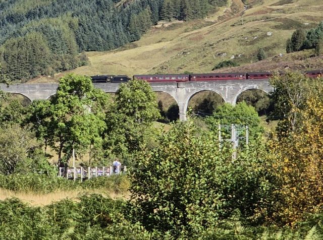 Dampflick über dem Glenfinnan-Viadukt