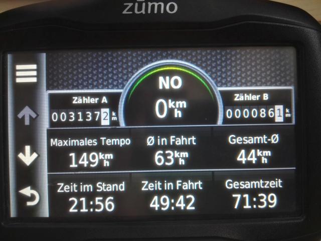Blick auf den Bordcomputer