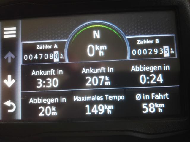 Blick auf den Bord-Computer
