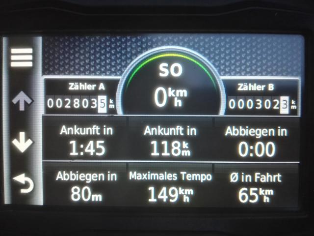 Blick auf den Bordcomputer