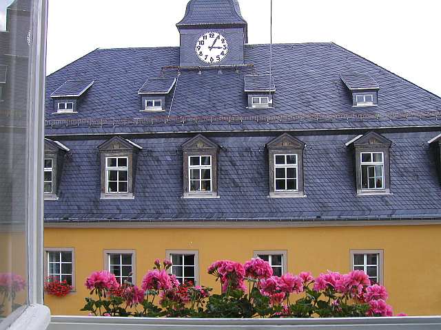 Blick auf das Rathaus von Zschopau