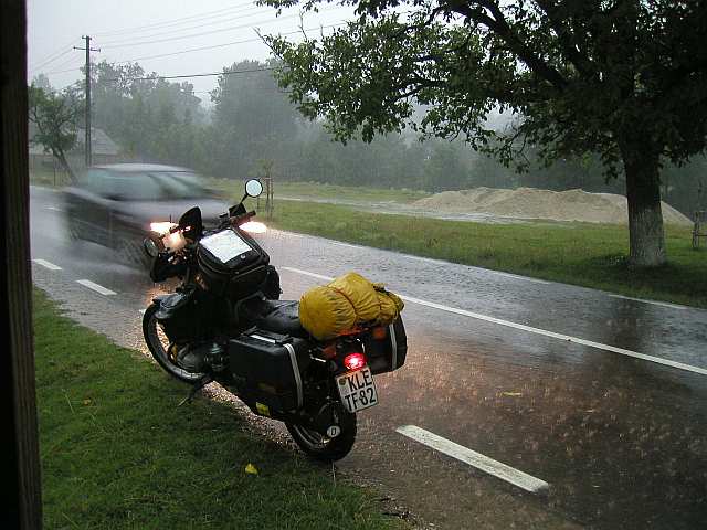 vom Gewitter überrascht