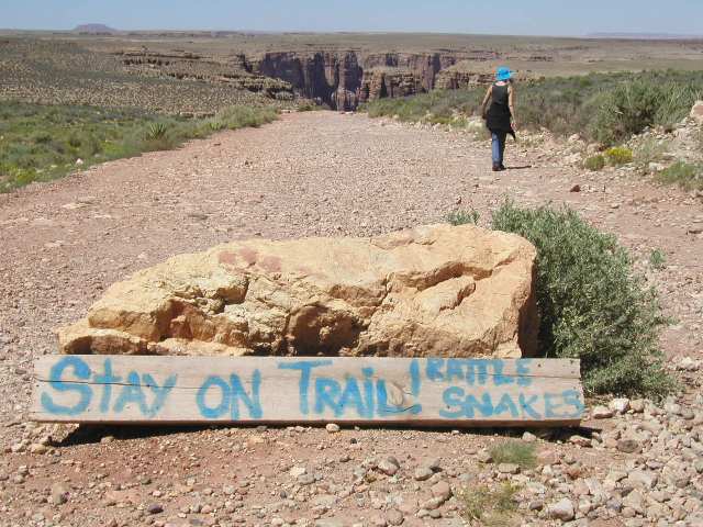 Warnung vor Klapperschlangen, Grand Canyon