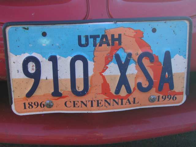 Utah Nummernschild
