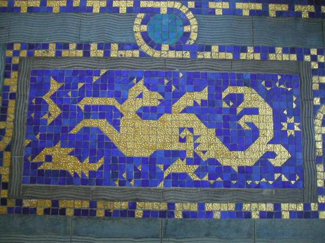 Mosaikboden im Schwimmbad des Hearst Castle