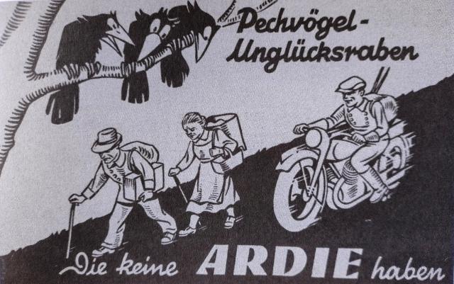 Werbung fr Ardie-Motorrder