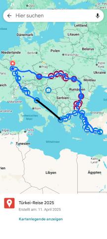 Meine geplante Reiseroute 